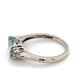14K White Gold Diamond & Aquamarine Lady's Ring; 2.0DWT; Size 6.5