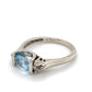 14K White Gold Diamond & Aquamarine Lady's Ring; 2.0DWT; Size 6.5