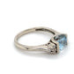 14K White Gold Diamond & Aquamarine Lady's Ring; 2.0DWT; Size 6.5