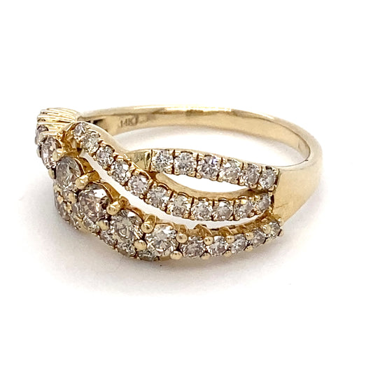 14K Yellow Gold Diamond Anniversary Ring; 0.50CTW; 4.4g; Size 9