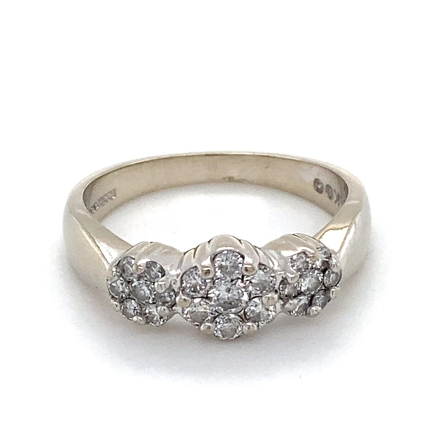 14K White Gold Diamond Fashion Ring; 2.6DWT; Size 7