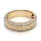 14K Yellow Gold Etched Band & Diamonds Men's Ring; 4.4DWT; Size 9