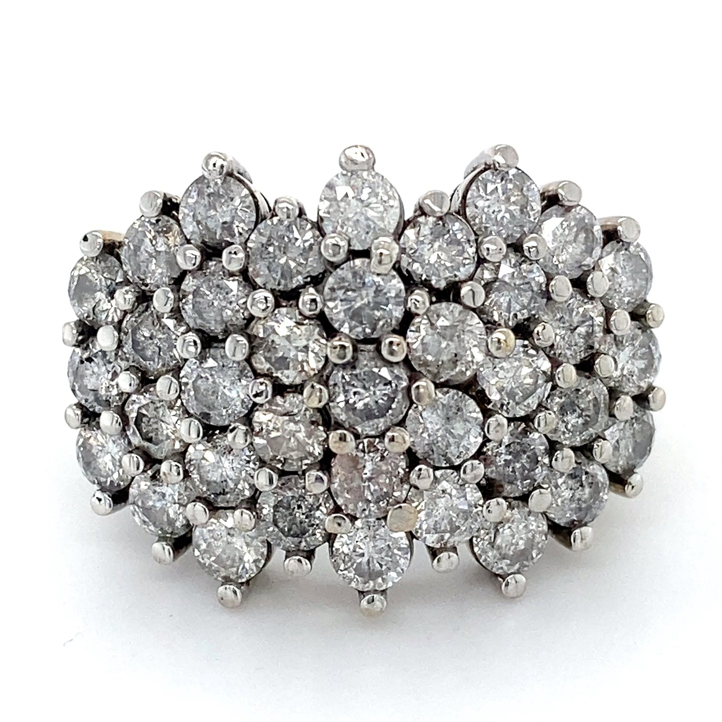 10K White Gold Diamond Lady's Fashion Ring; 7.9DWT: Size 8.5