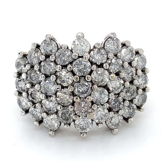 10K White Gold Diamond Lady's Fashion Ring; 7.9DWT: Size 8.5