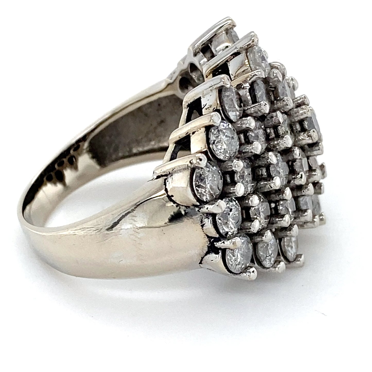 10K White Gold Diamond Lady's Fashion Ring; 7.9DWT: Size 8.5