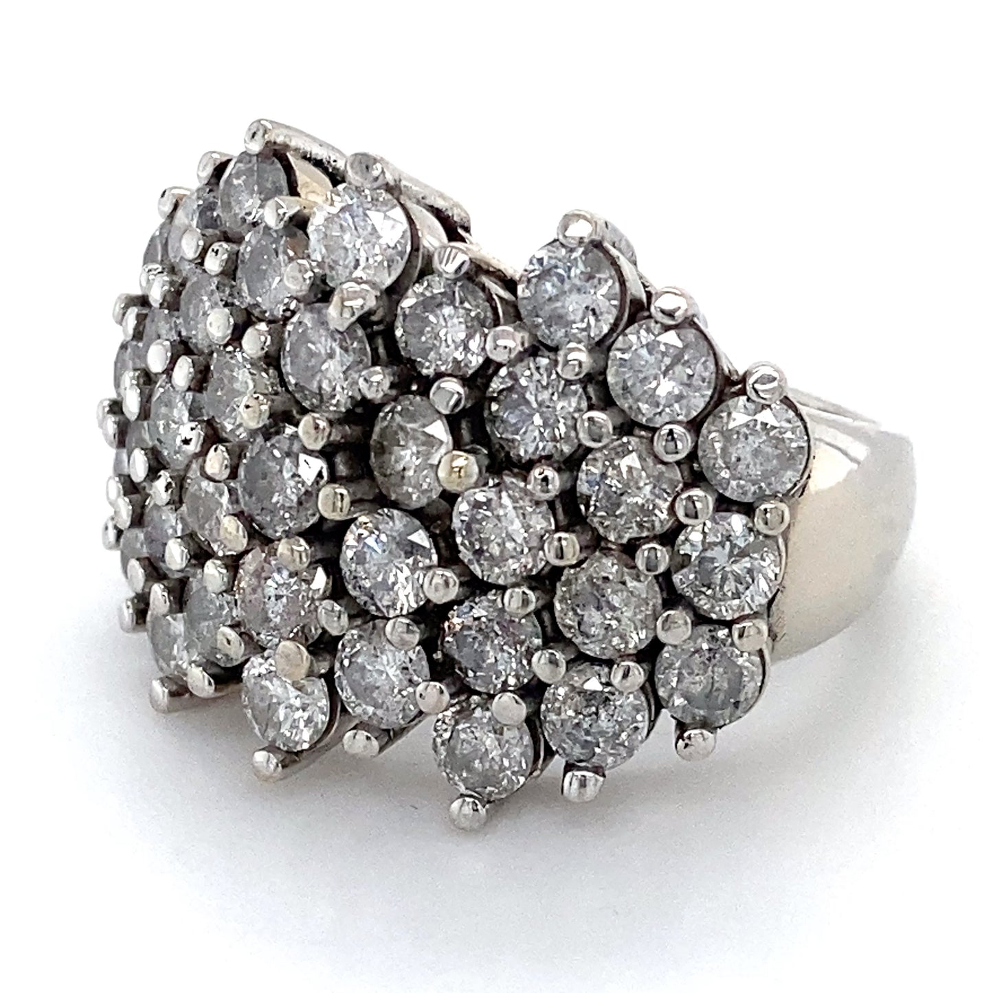 10K White Gold Diamond Lady's Fashion Ring; 7.9DWT: Size 8.5