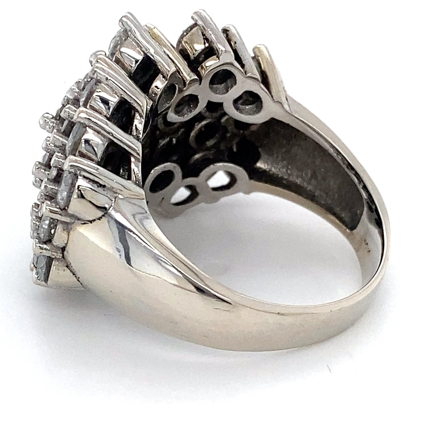 10K White Gold Diamond Lady's Fashion Ring; 7.9DWT: Size 8.5