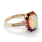14K Yellow Gold Diamond & Opal Ring; 2.9DWT; Size 7