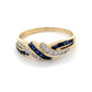 18K Yellow Gold Sapphire & Diamond Ring; 2.6g; 1.7DWT; Size 7
