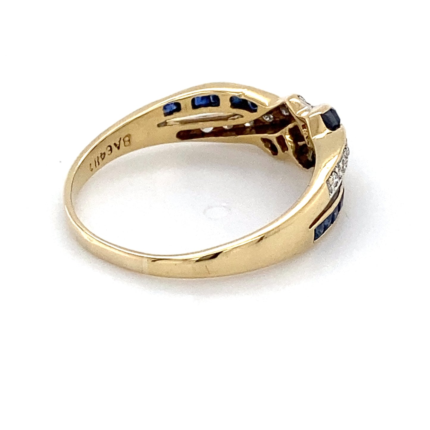 18K Yellow Gold Sapphire & Diamond Ring; 2.6g; 1.7DWT; Size 7