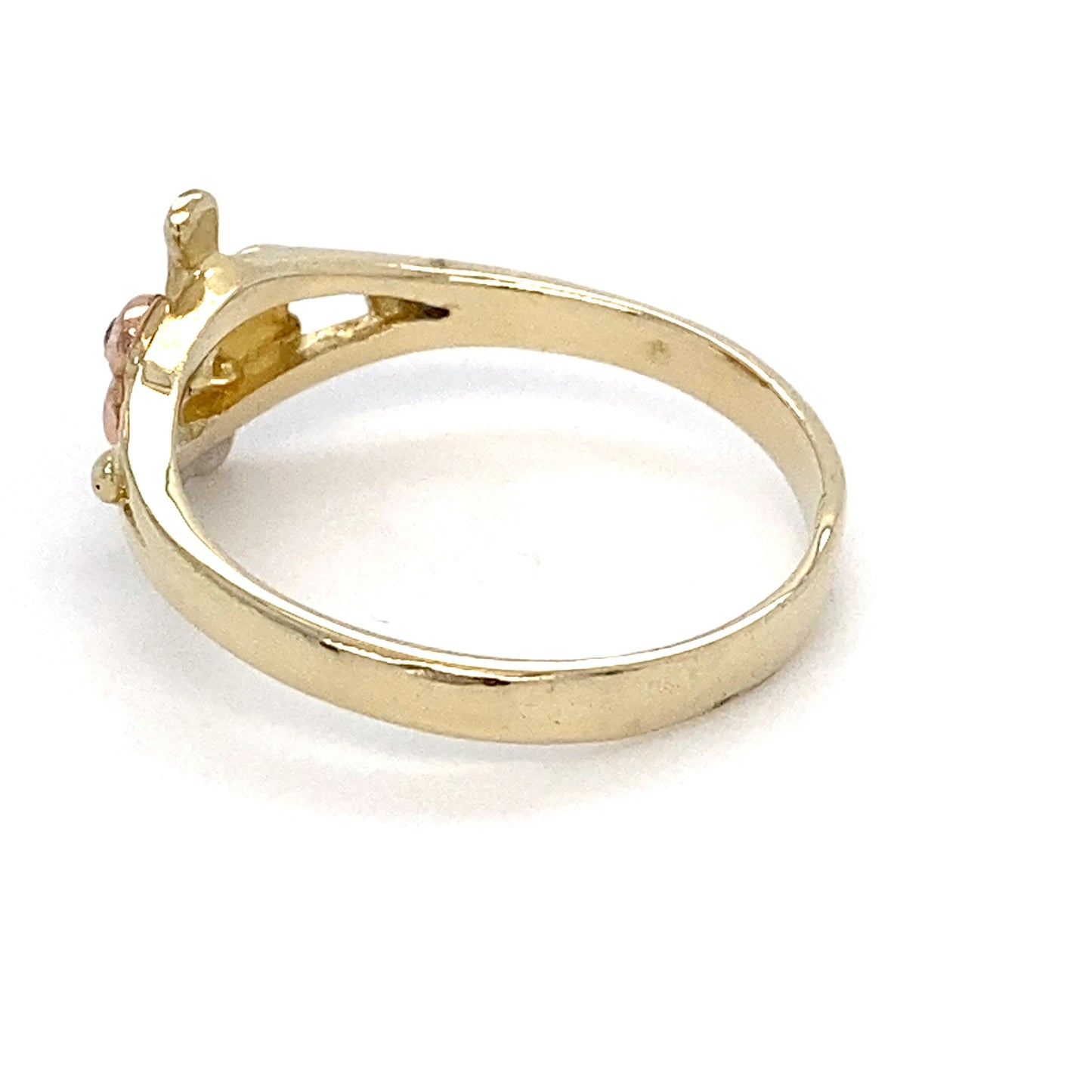 14K 3-Tone Yellow, White & Rose Gold Cubic Zirconia Ring; 1.6DWT; 2.4g; Size 7.5