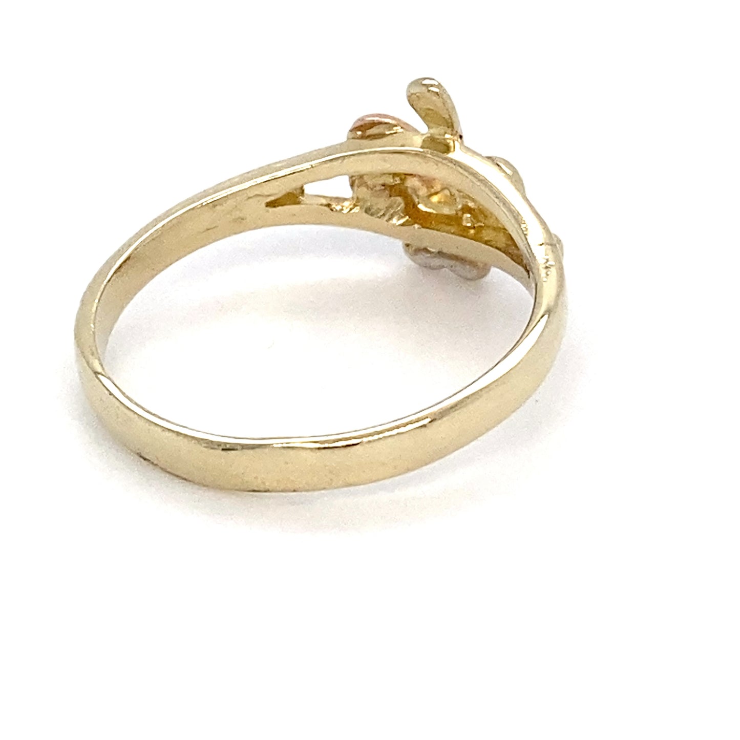 14K 3-Tone Yellow, White & Rose Gold Cubic Zirconia Ring; 1.6DWT; 2.4g; Size 7.5