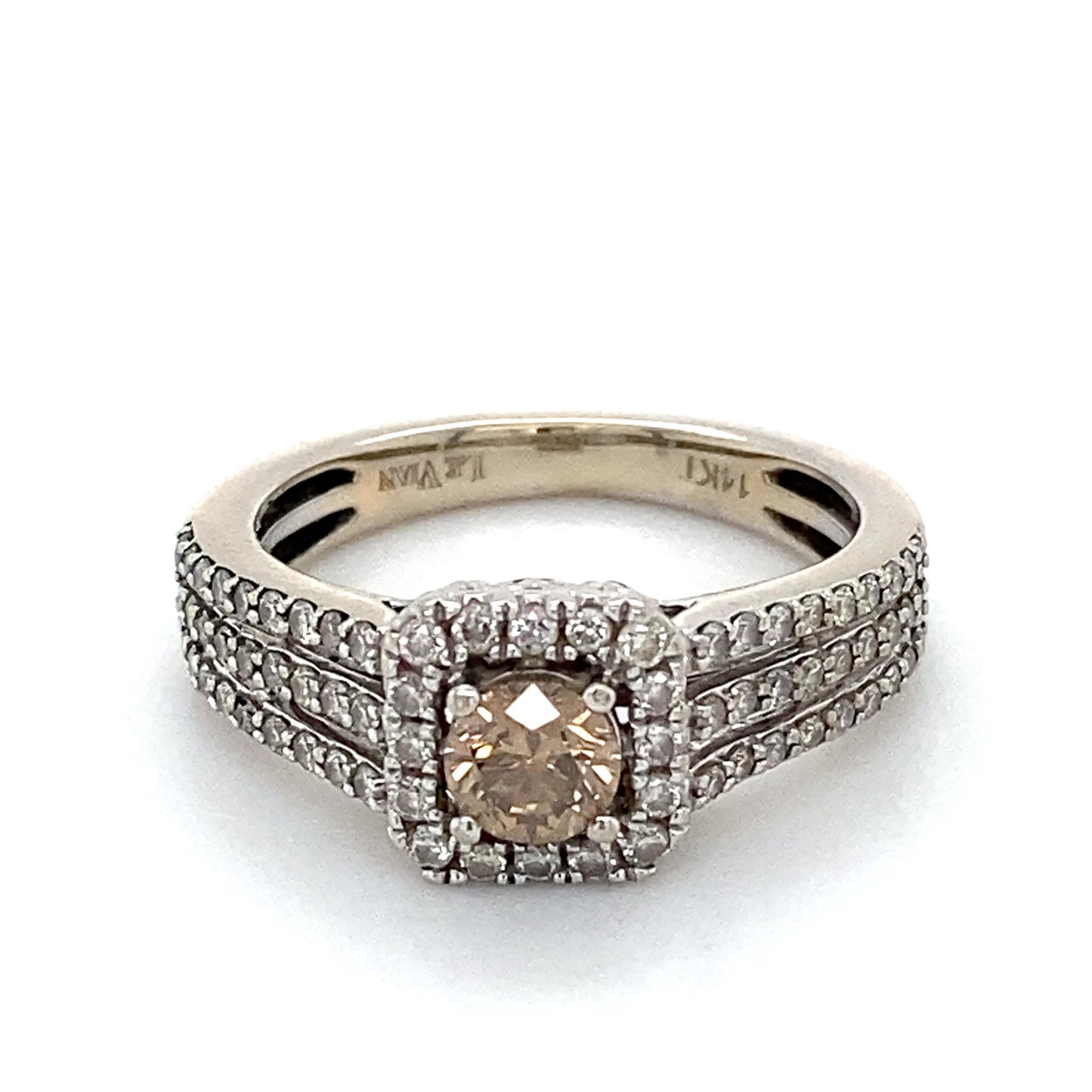 14K White Gold Diamond Lady's Ring; 2.0DWT; Size 5