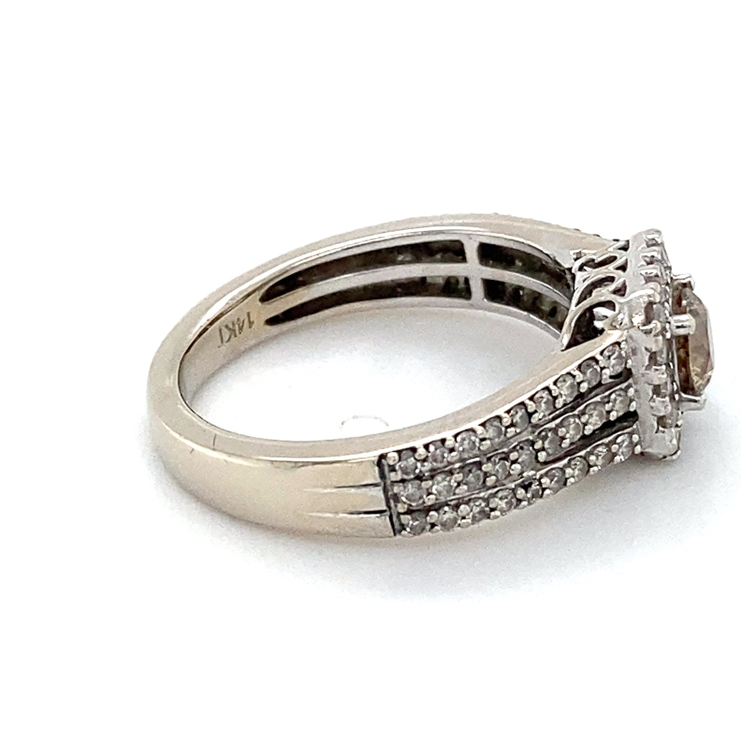 14K White Gold Diamond Lady's Ring; 2.0DWT; Size 5