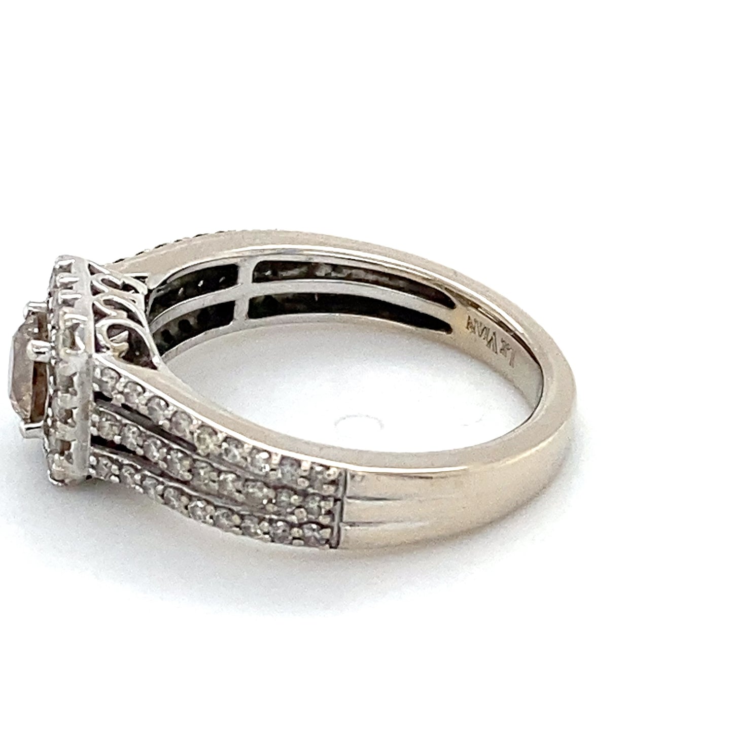 14K White Gold Diamond Lady's Ring; 2.0DWT; Size 5