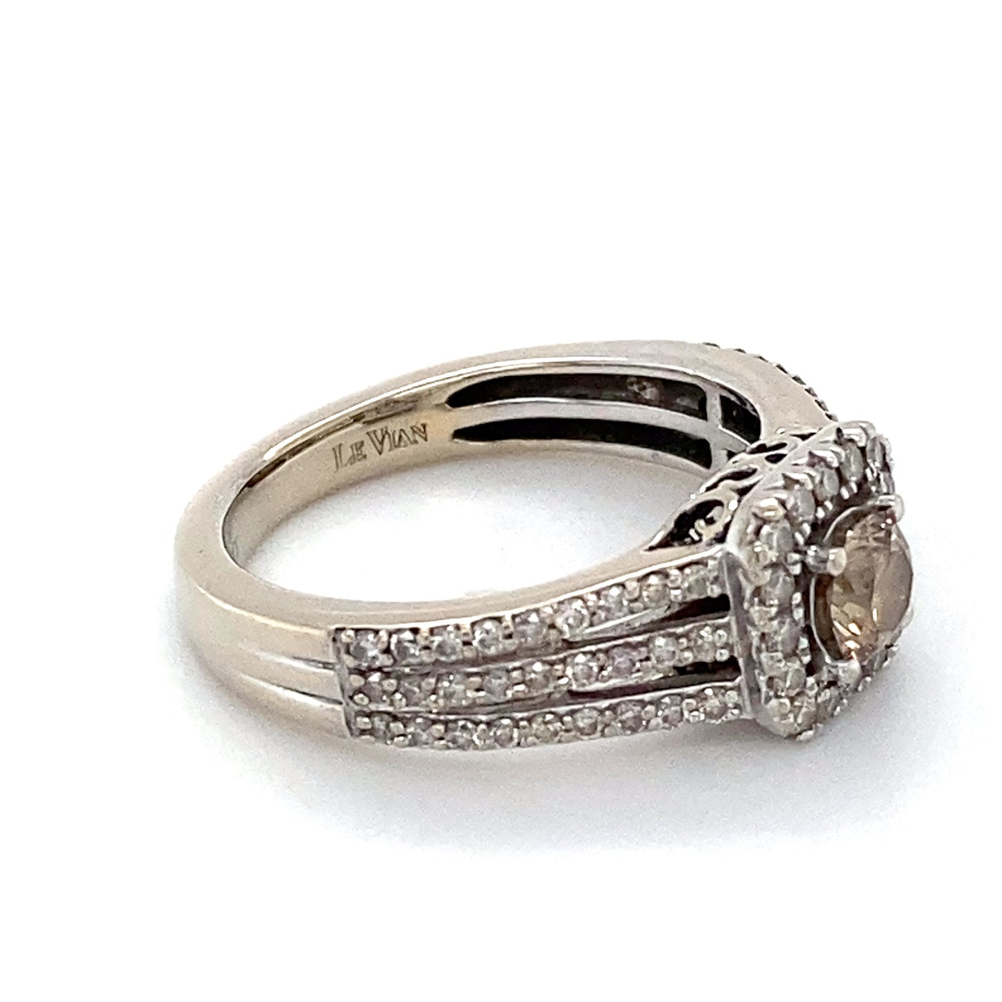 14K White Gold Diamond Lady's Ring; 2.0DWT; Size 5
