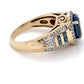14K Yellow Gold Blue Topaz & Diamond Ring; 3.8DWT; Size 7