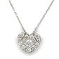 14K White Gold Diamond Heart-Shaped Pendant on 18" Chain Necklace