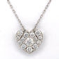 14K White Gold Diamond Heart-Shaped Pendant on 18" Chain Necklace