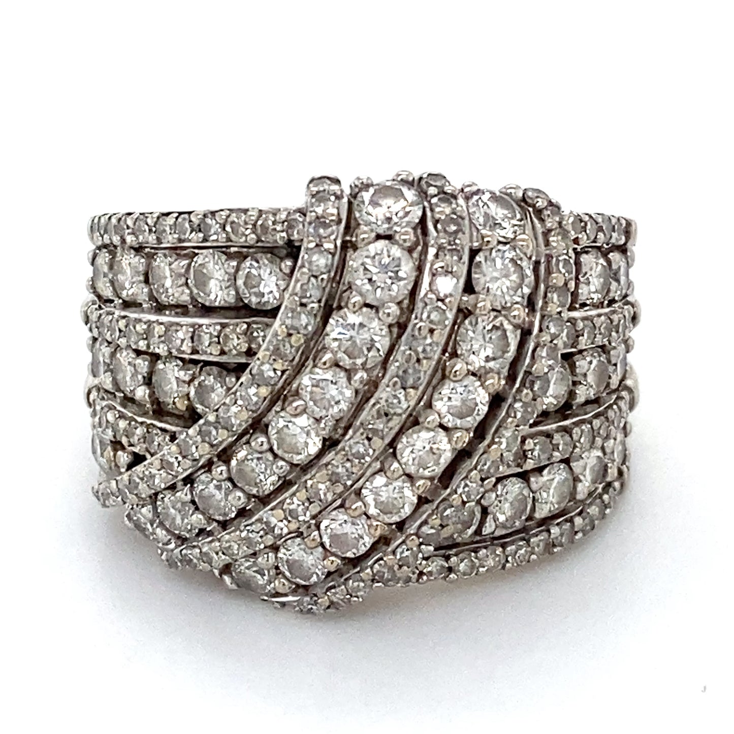 10K White Gold Diamond Lady's Fashion Ring; 5.0DWT; Size 7.5