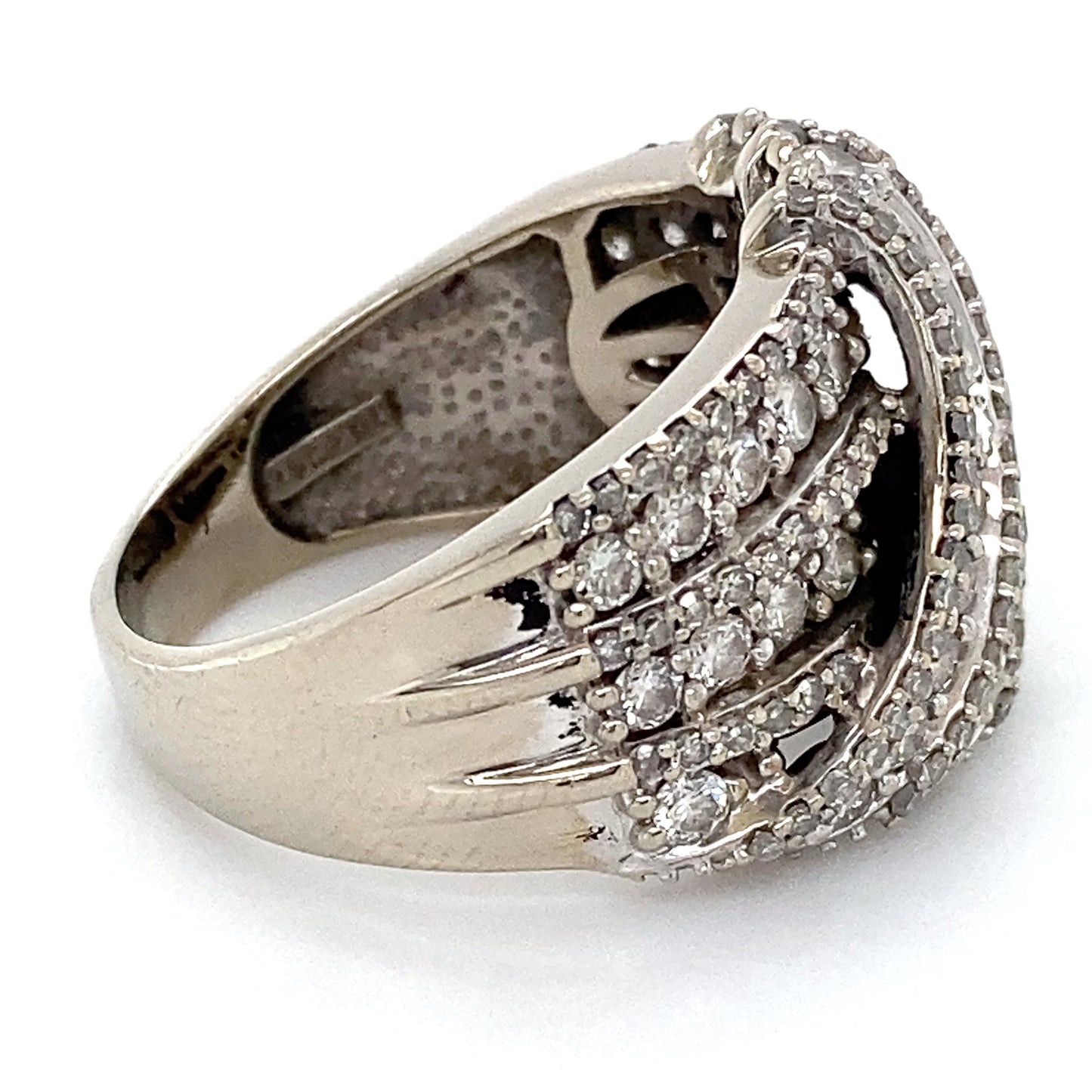 10K White Gold Diamond Lady's Fashion Ring; 5.0DWT; Size 7.5