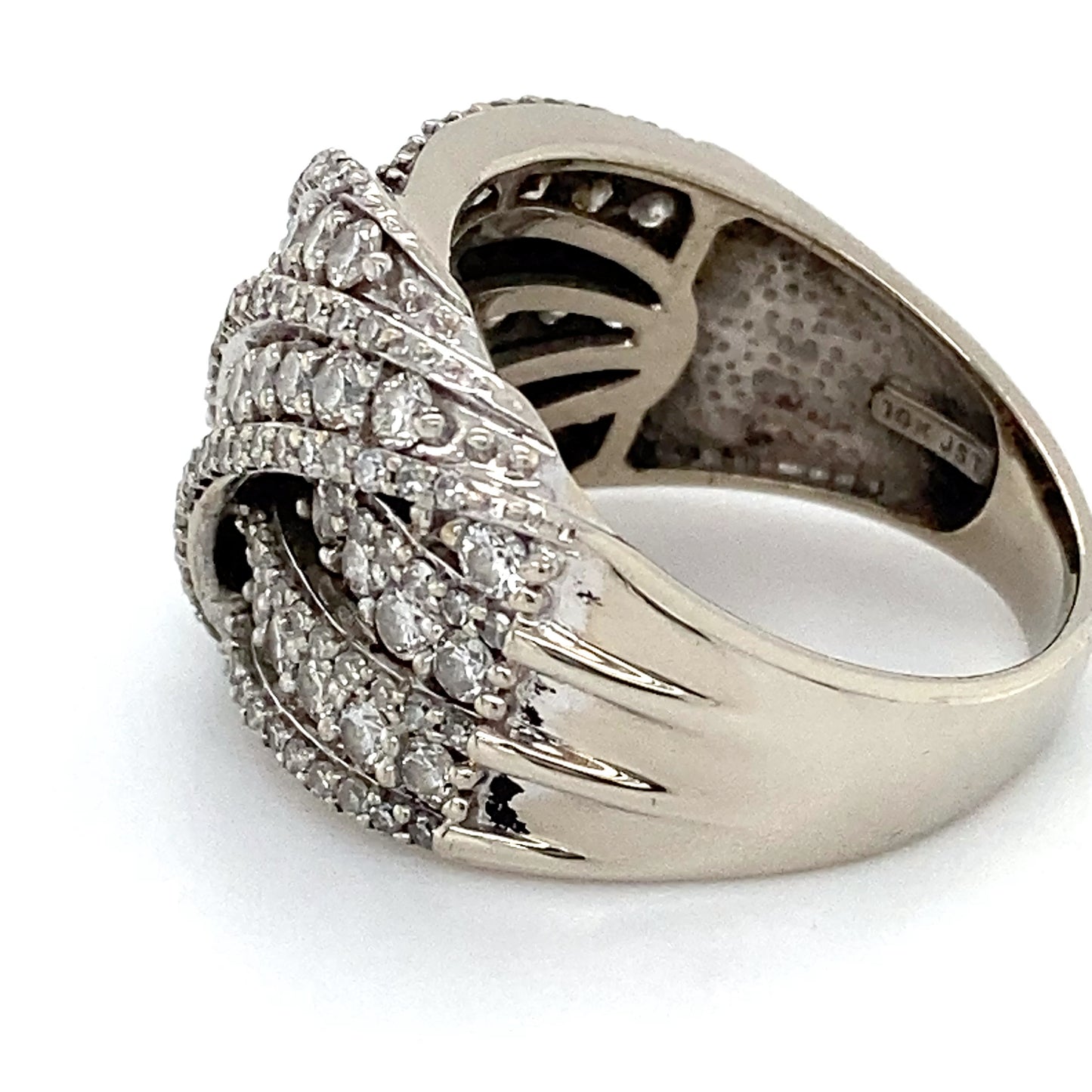 10K White Gold Diamond Lady's Fashion Ring; 5.0DWT; Size 7.5