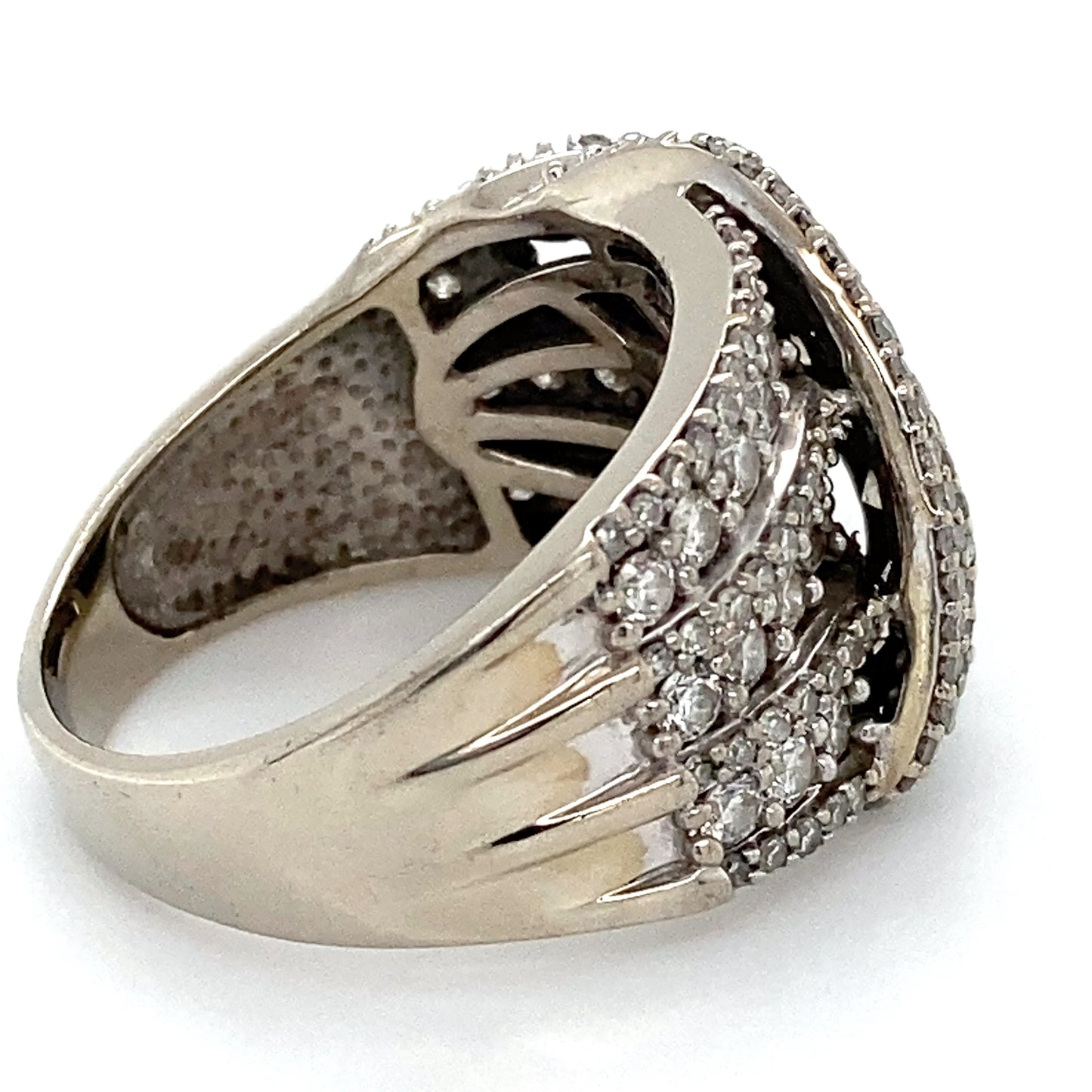 10K White Gold Diamond Lady's Fashion Ring; 5.0DWT; Size 7.5