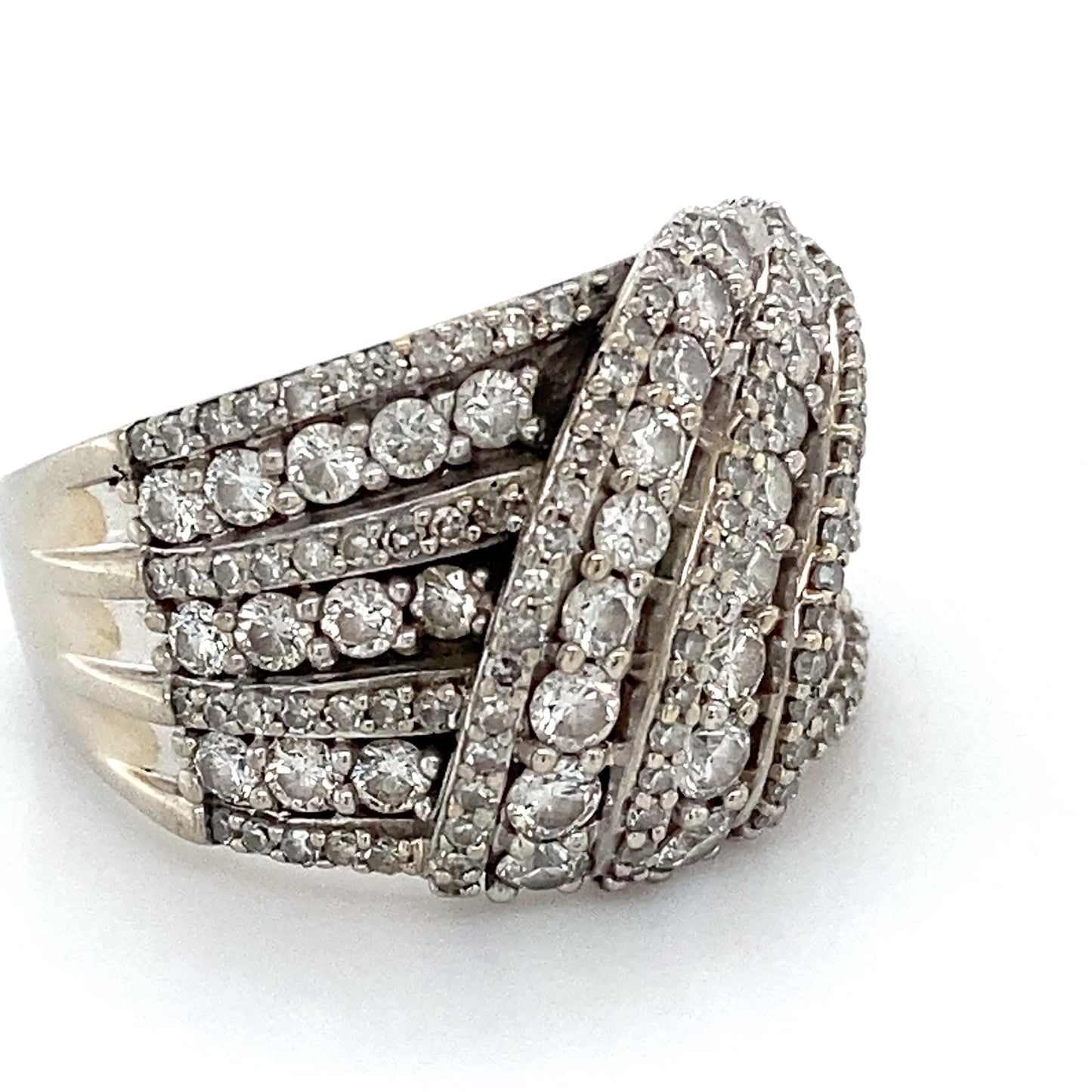 10K White Gold Diamond Lady's Fashion Ring; 5.0DWT; Size 7.5