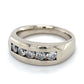14K White Gold Diamond Unisex Fashion Ring; 8.0DWT; Size 10