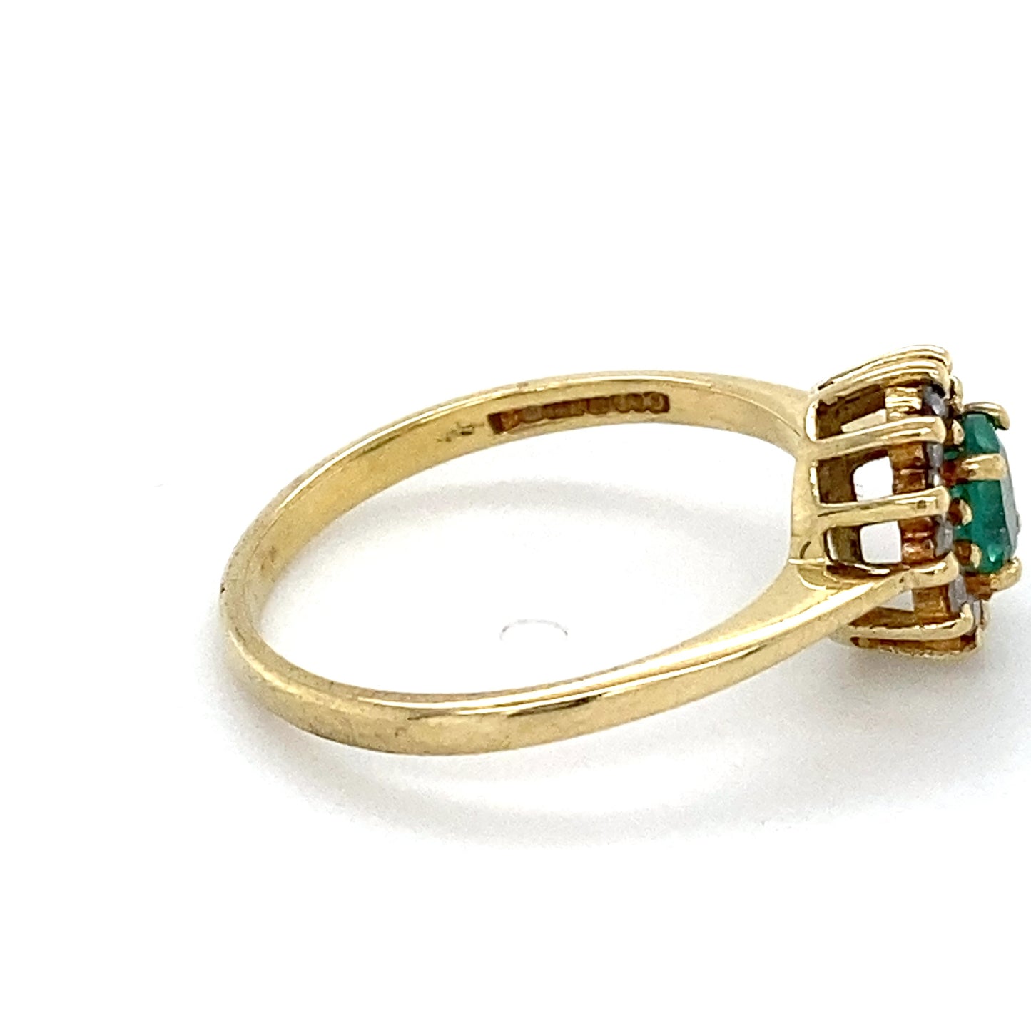 18K Yellow Gold Diamond & Emerald Ring; 1.4DWT; Size 6