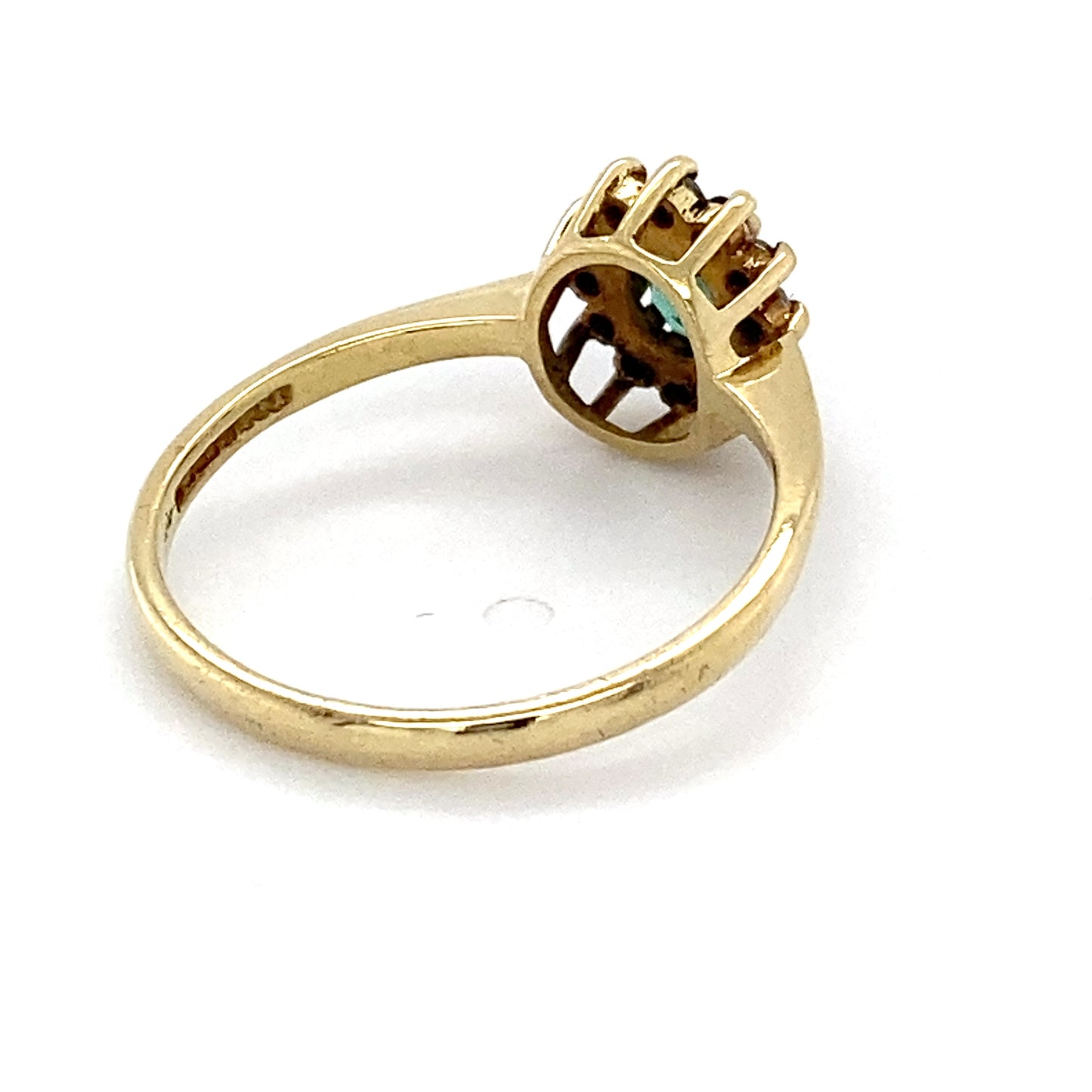 18K Yellow Gold Diamond & Emerald Ring; 1.4DWT; Size 6