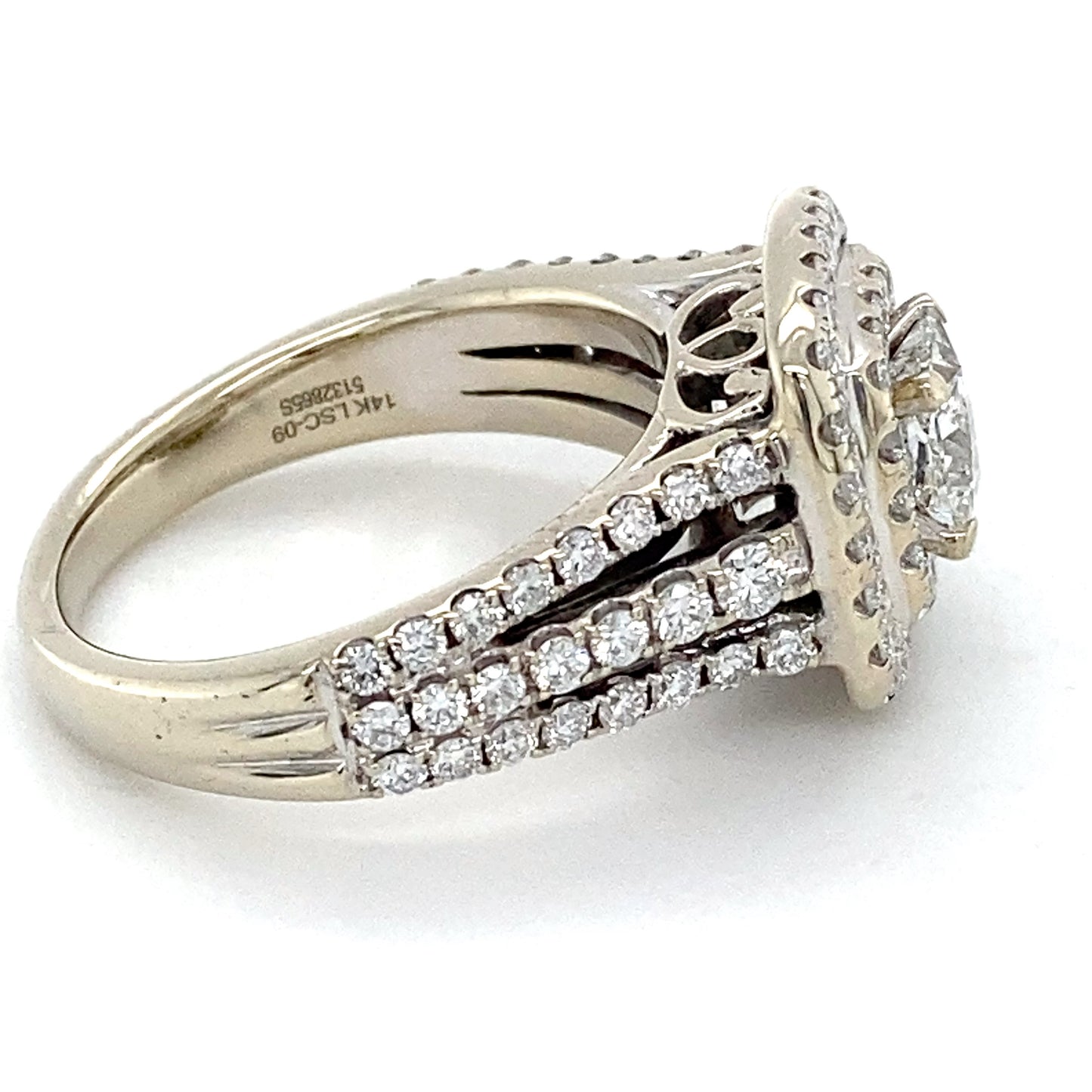 14K White Gold Leo Diamond Lady's Ring; 4.4DWT; Size 6.5