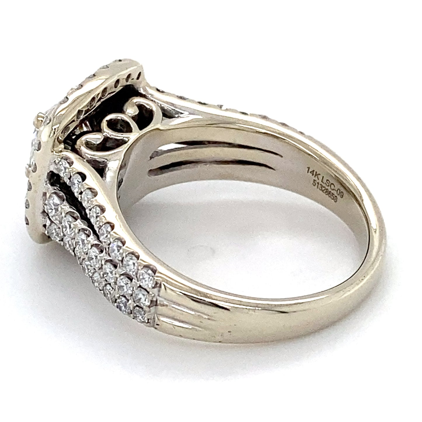 14K White Gold Leo Diamond Lady's Ring; 4.4DWT; Size 6.5