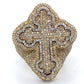 10K White & Yellow Gold Diamond Cross Ring; 10.1DWT; Size 10