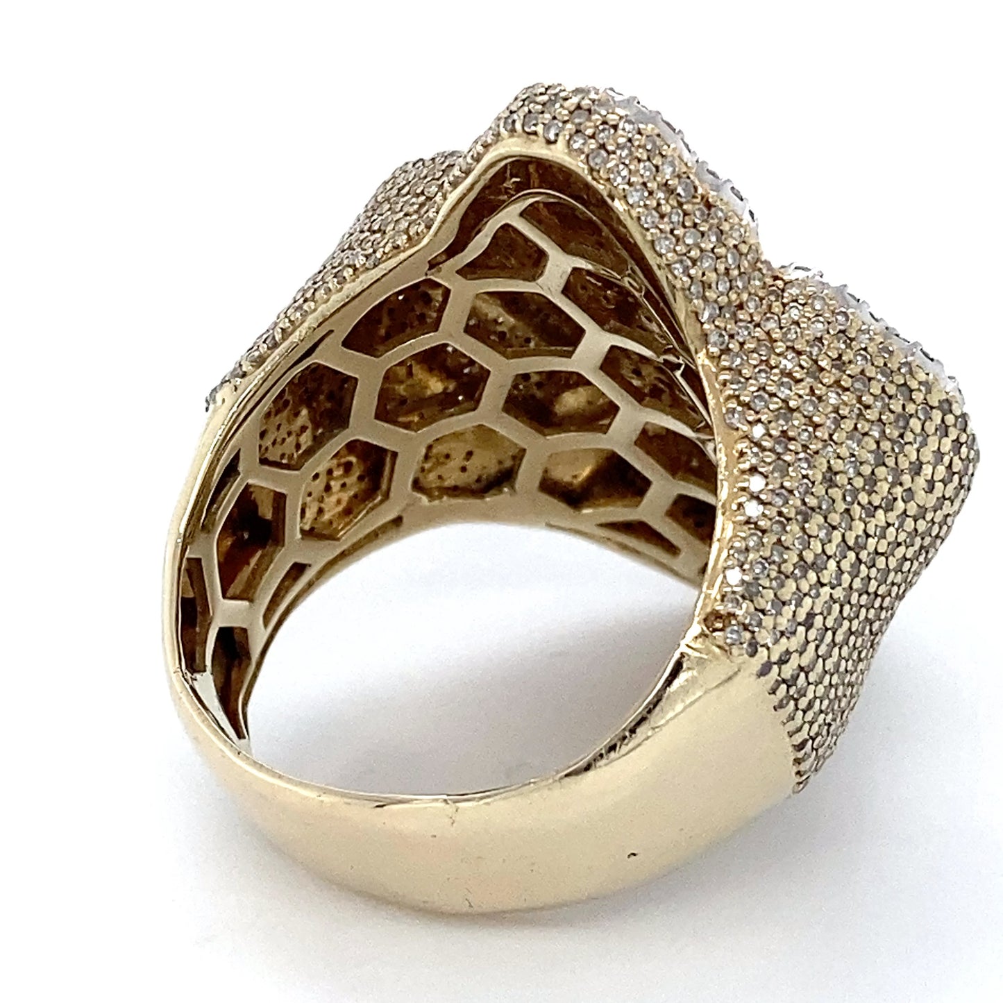 10K White & Yellow Gold Diamond Cross Ring; 10.1DWT; Size 10