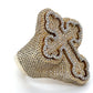 10K White & Yellow Gold Diamond Cross Ring; 10.1DWT; Size 10