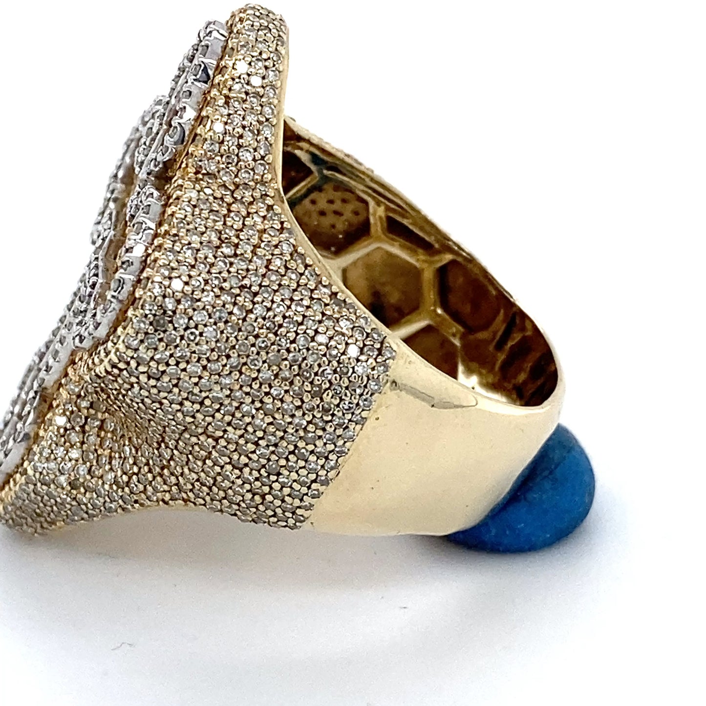 10K White & Yellow Gold Diamond Cross Ring; 10.1DWT; Size 10