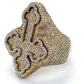 10K White & Yellow Gold Diamond Cross Ring; 10.1DWT; Size 10