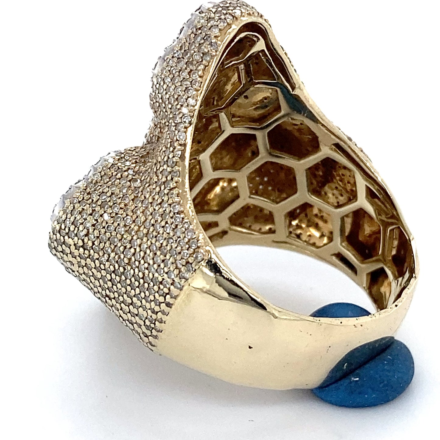 10K White & Yellow Gold Diamond Cross Ring; 10.1DWT; Size 10