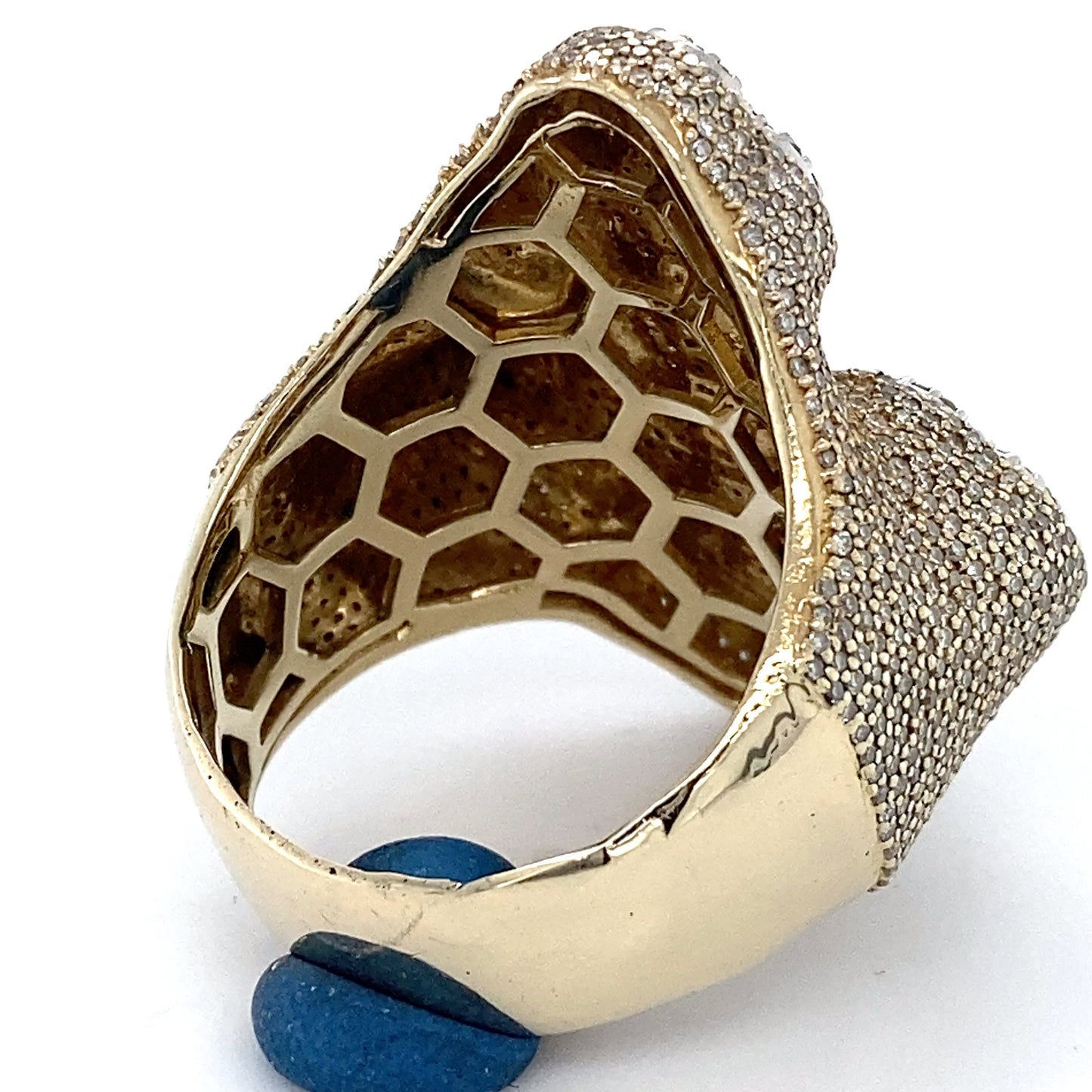 10K White & Yellow Gold Diamond Cross Ring; 10.1DWT; Size 10