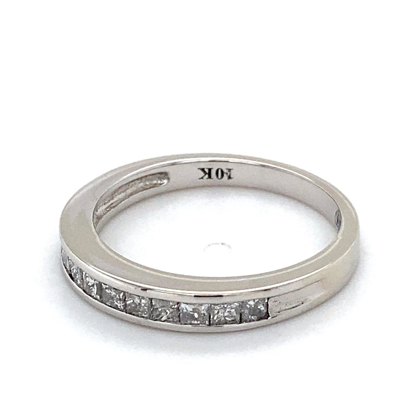 10K White Gold Diamond Gentleman's Wedding Ring; 1.7DWT; Size 7