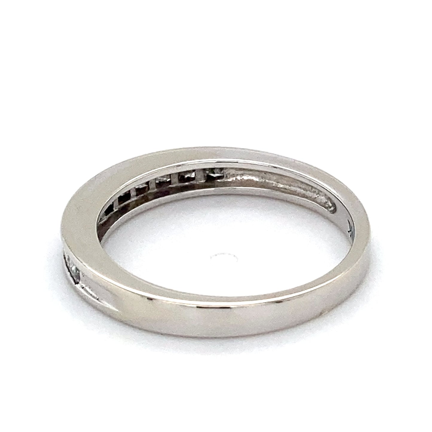 10K White Gold Diamond Gentleman's Wedding Ring; 1.7DWT; Size 7