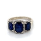 14K White Gold Diamond & Synthetic Sapphire Lady's Ring; 3.3DWT; Size 7