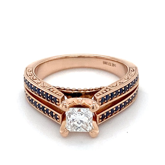 14K Rose Gold Diamond Lady's Solitaire Ring; 3.8DWT; Size 6
