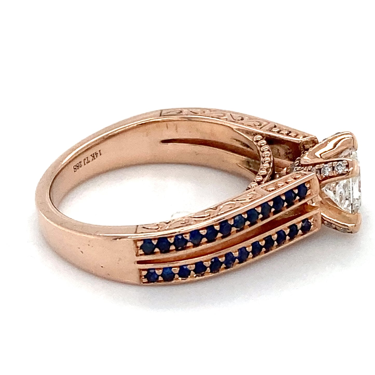 14K Rose Gold Diamond Lady's Solitaire Ring; 3.8DWT; Size 6