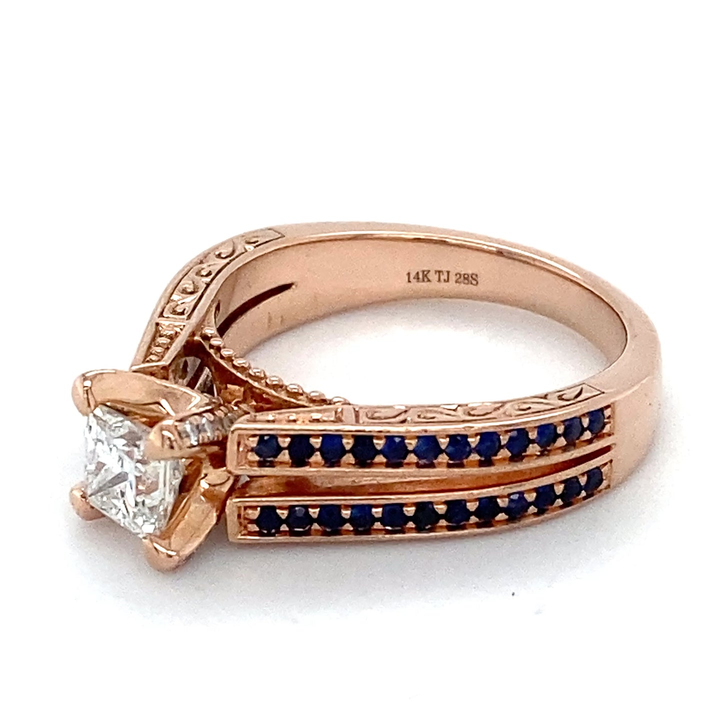 14K Rose Gold Diamond Lady's Solitaire Ring; 3.8DWT; Size 6