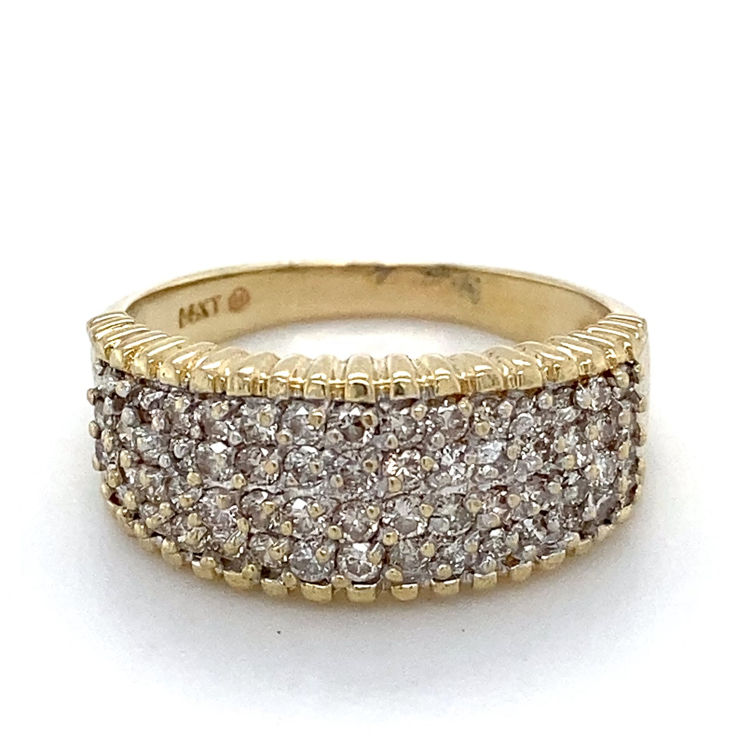 14K Yellow Gold Diamond Lady's Fashion Ring; 3.3DWT; Size 9