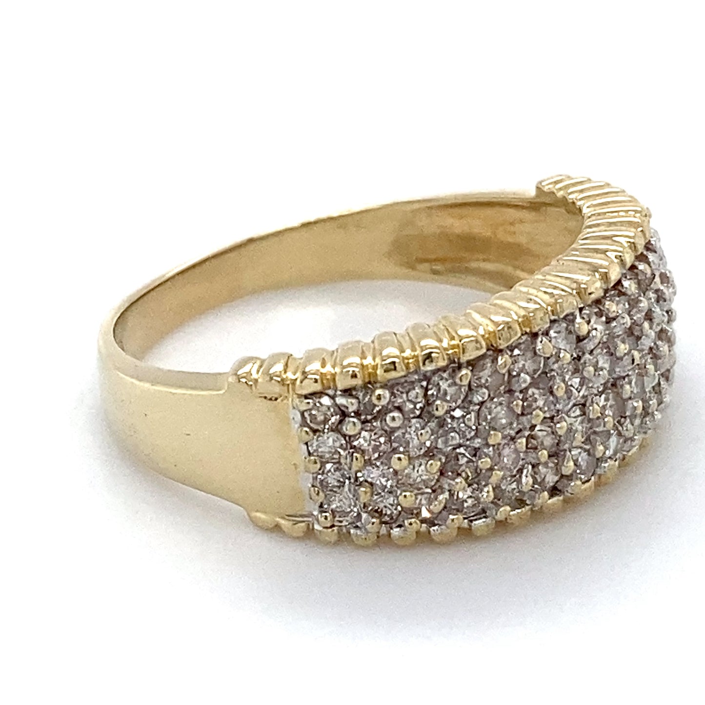 14K Yellow Gold Diamond Lady's Fashion Ring; 3.3DWT; Size 9