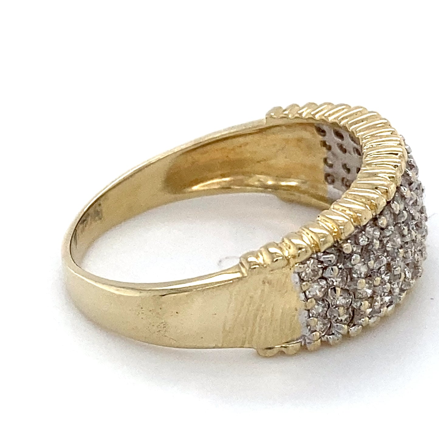 14K Yellow Gold Diamond Lady's Fashion Ring; 3.3DWT; Size 9