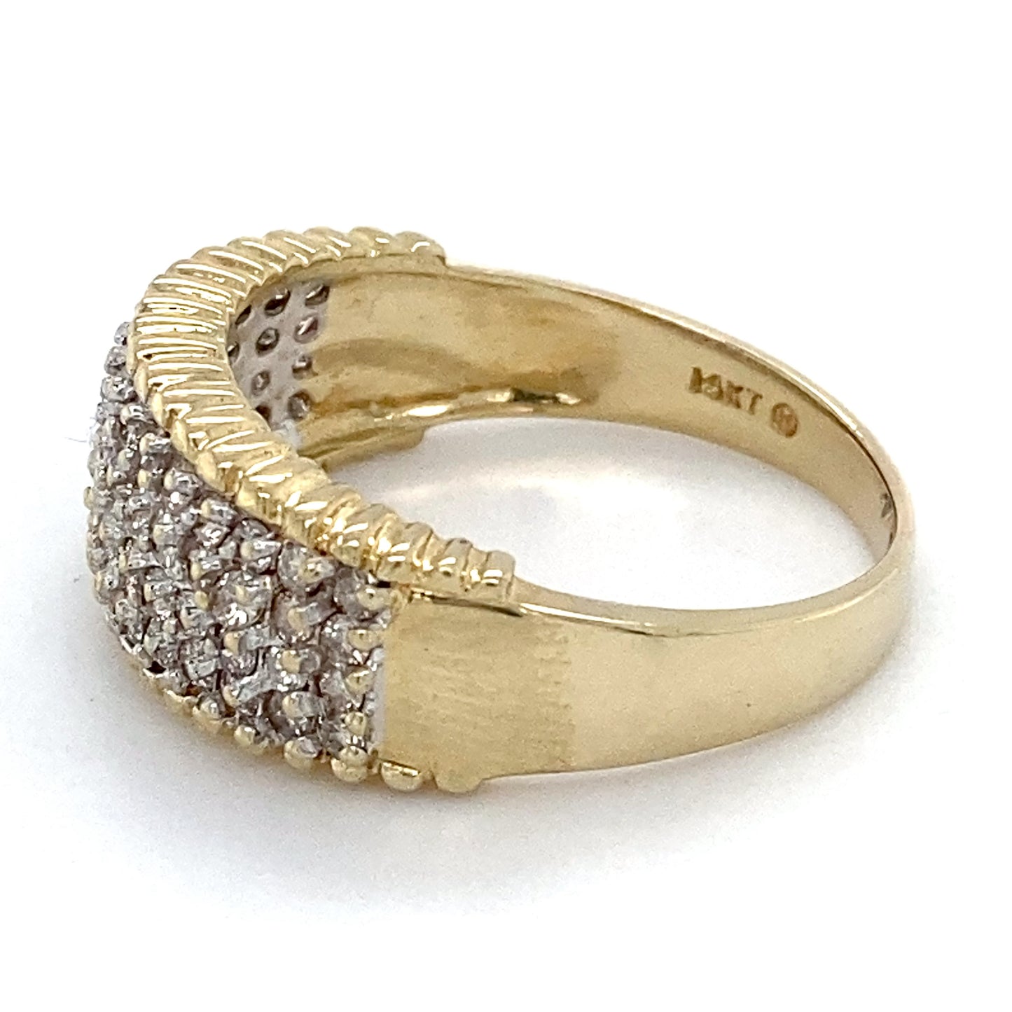 14K Yellow Gold Diamond Lady's Fashion Ring; 3.3DWT; Size 9